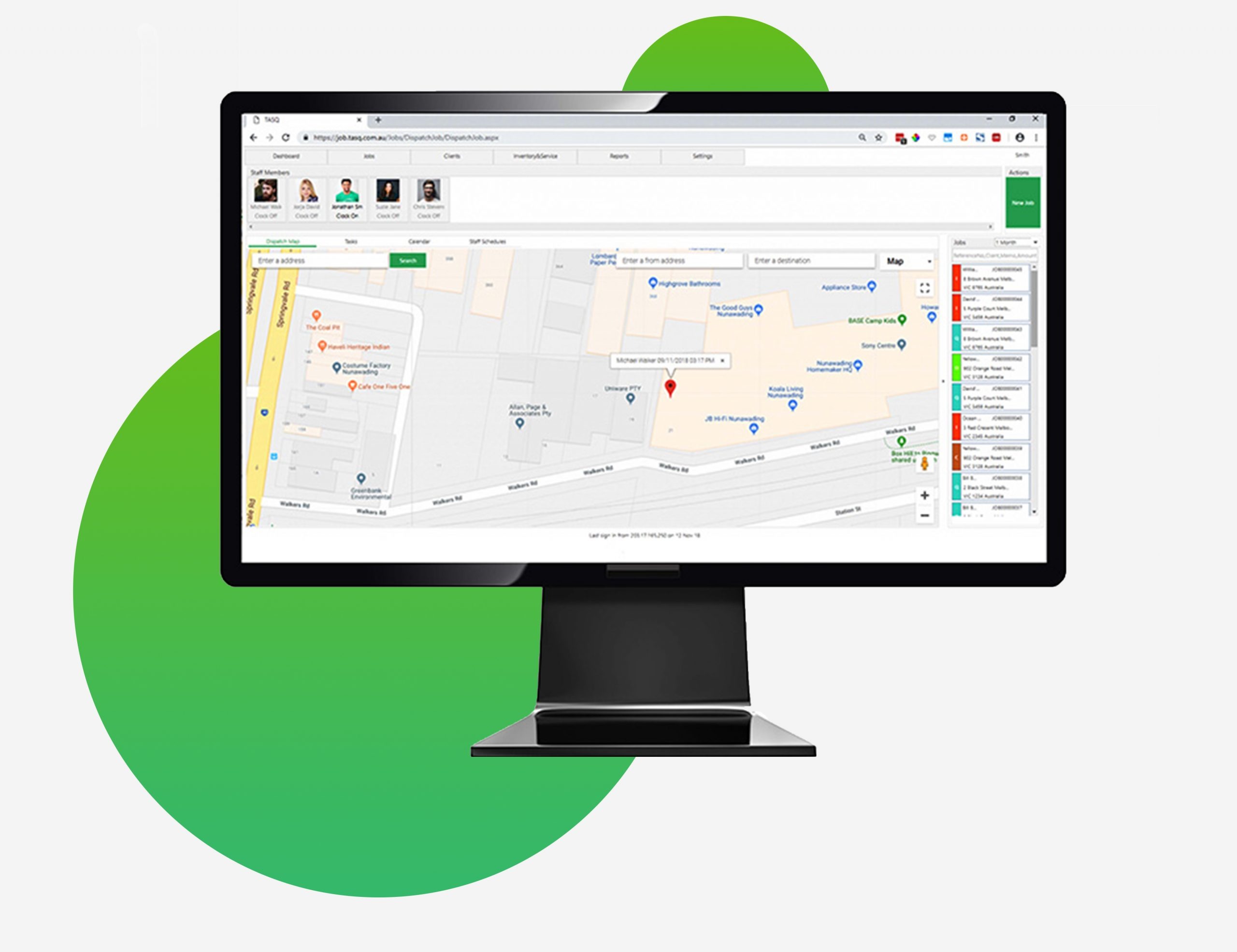 Location Tracking, Field service software, TasQ, inventory tracking